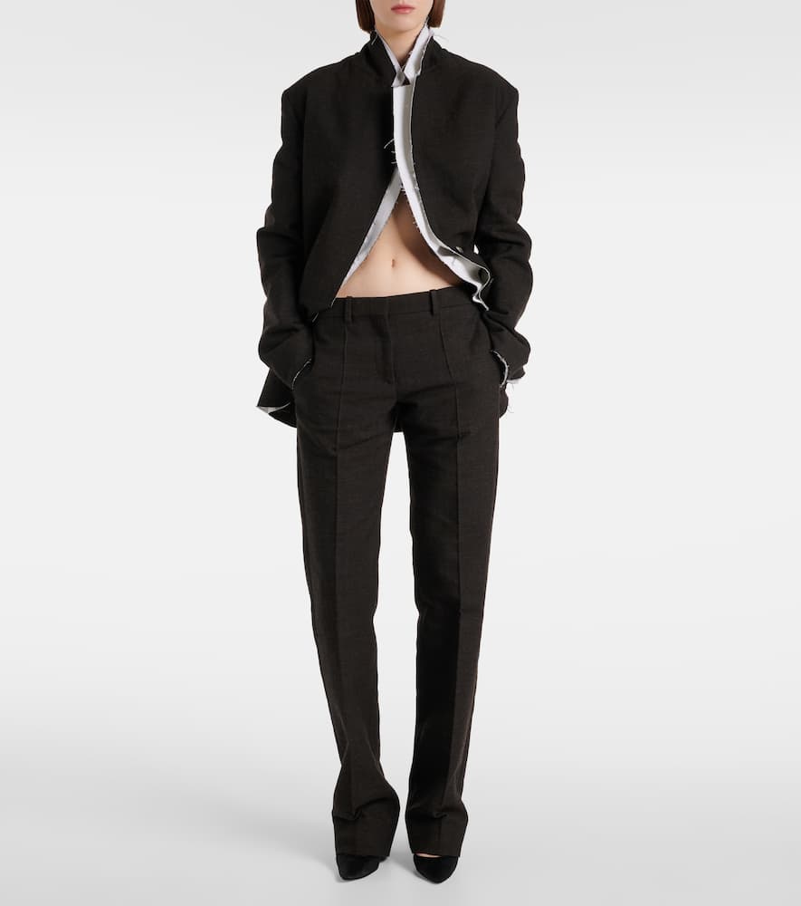The Row Selvie Cotton-blend Straight Pants In Brown