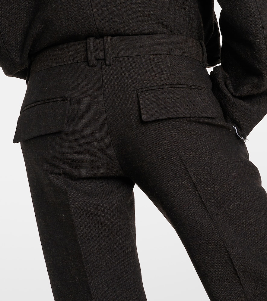 The Row Selvie Cotton-blend Straight Pants In Brown