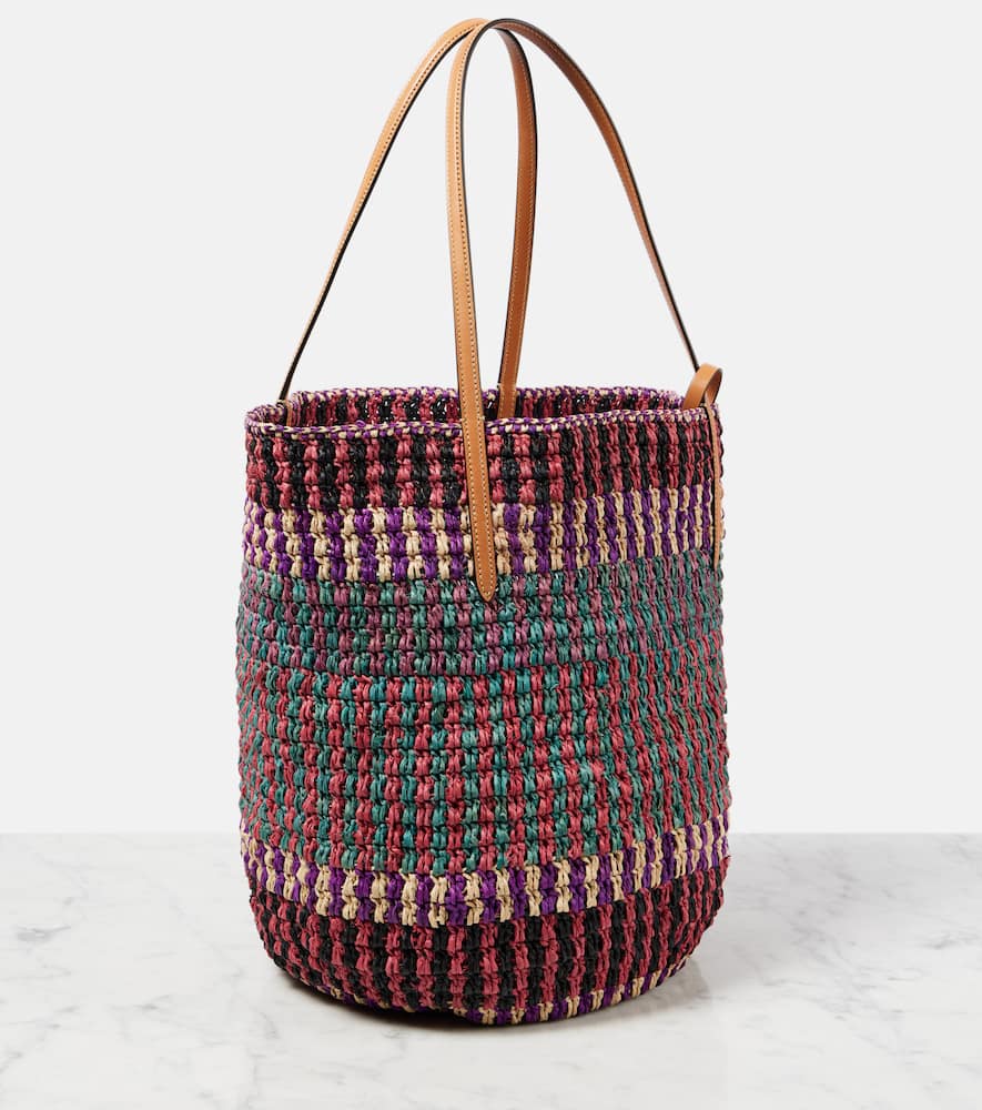 Valentino Vlogo Signature Large Straw Tote Bag In Multicoloured