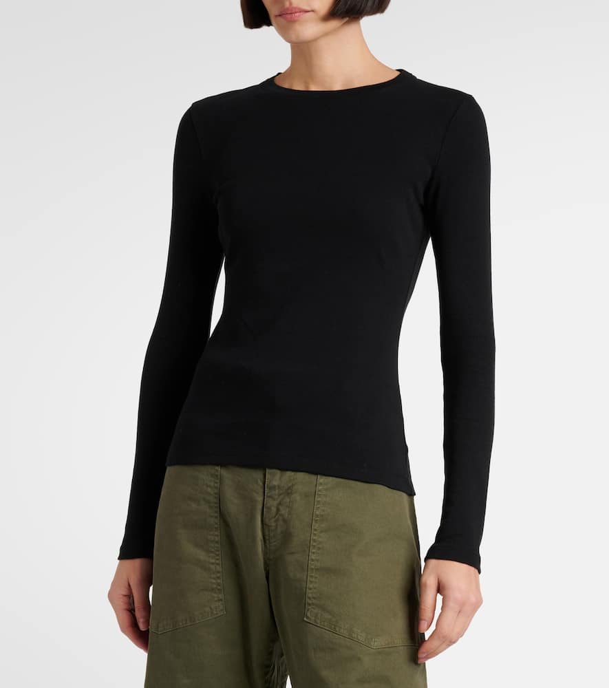 Shop Nili Lotan Emelie Cotton Jersey T-shirt In Schwarz