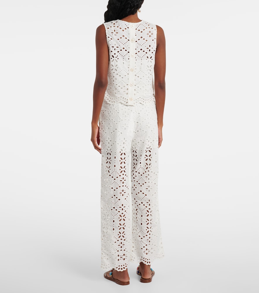  Veronica Beard Veronica Beard Adelyn Broderie Anglaise Cotton Top 