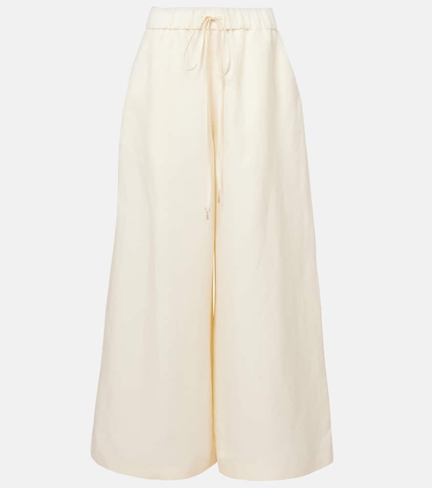 Gelos linen and silk wide-leg pants