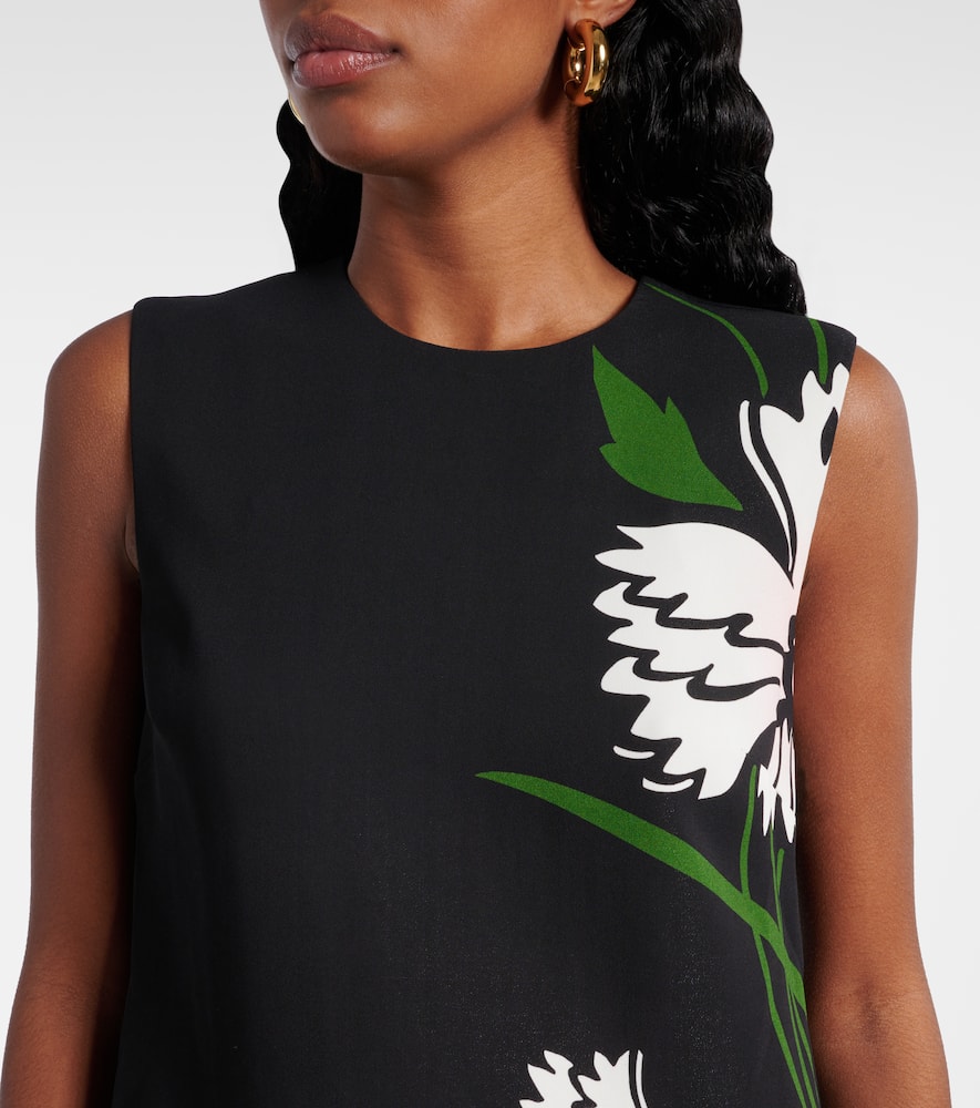Veronica Beard Cromwell Floral Sleeveless Shift Dress In Schwarz
