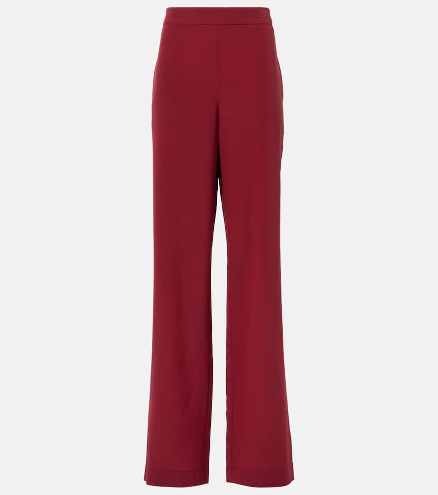Joseph New Sahal Silk Straight Pants In Red
