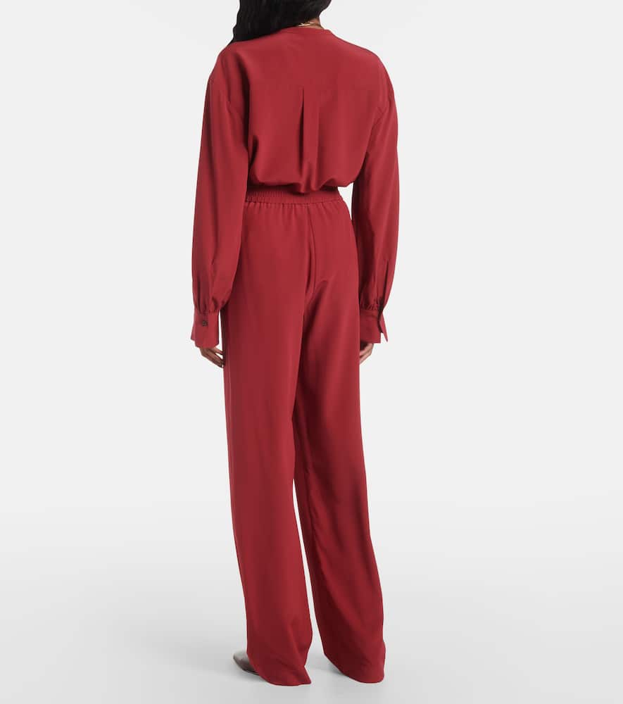 Joseph New Sahal Silk Straight Pants In Red