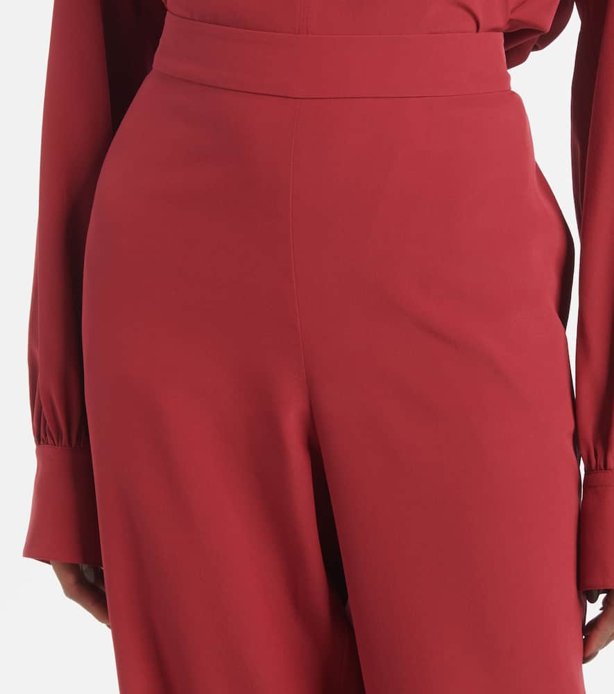 Joseph New Sahal Silk Straight Pants In Red