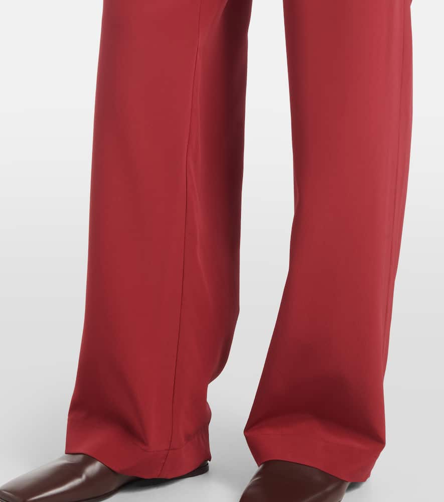 Joseph New Sahal Silk Straight Pants In Red