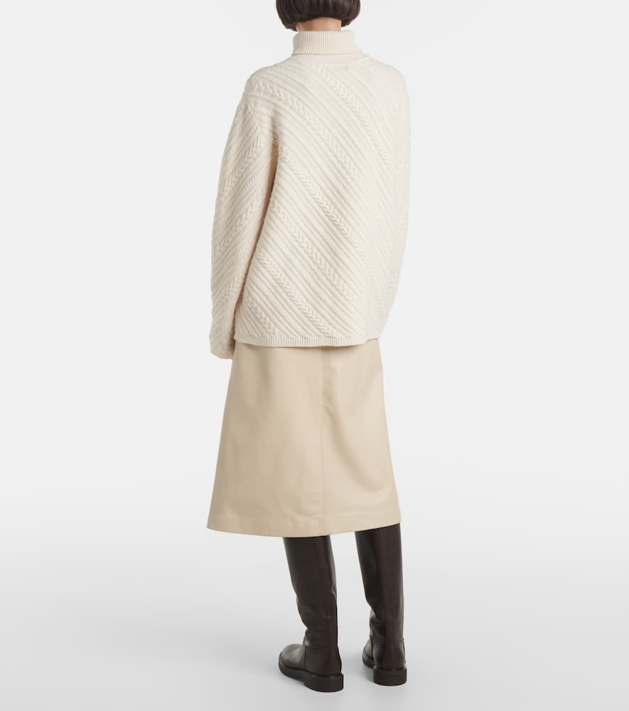 Joseph Cable-knit Wool Turtleneck Sweater In Yellow