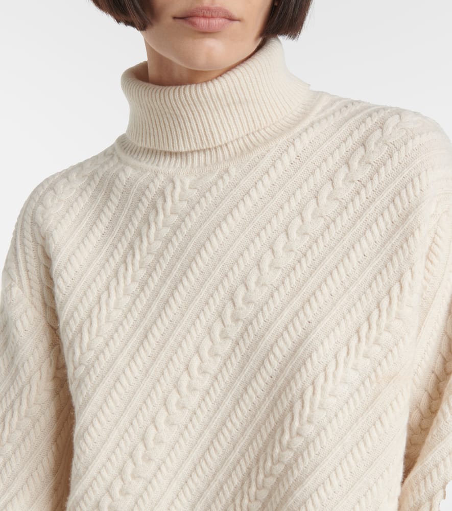 Joseph Cable-knit Wool Turtleneck Sweater In Yellow