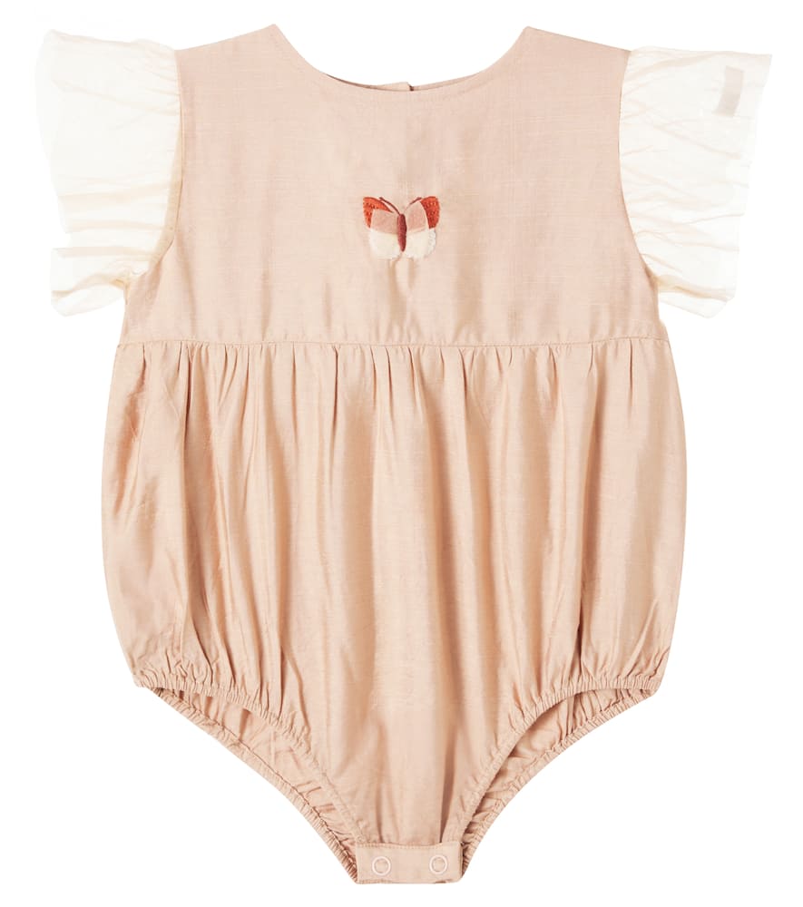 Donsje Baby Vailen Embroidered Bodysuit In Pink