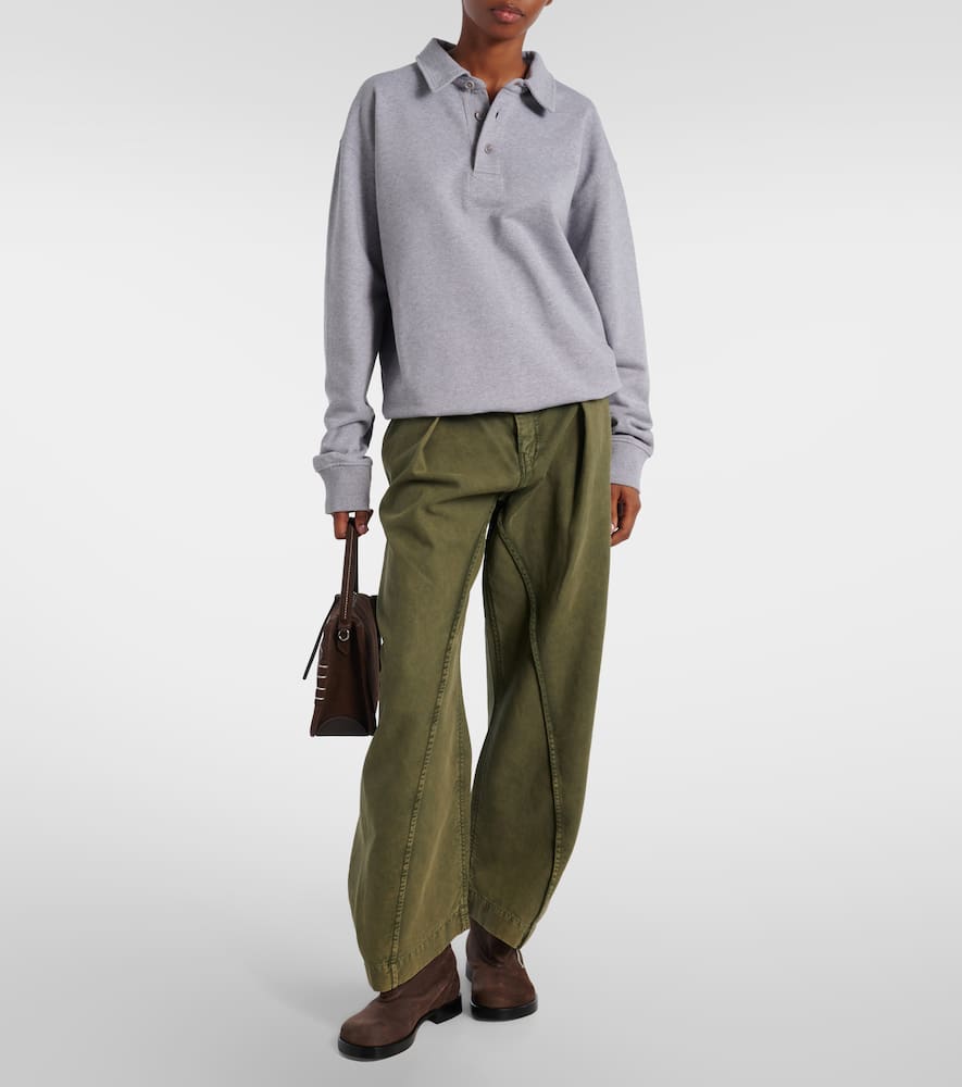 Jw Anderson Embroidered Cotton Jersey Sweatshirt In Gray