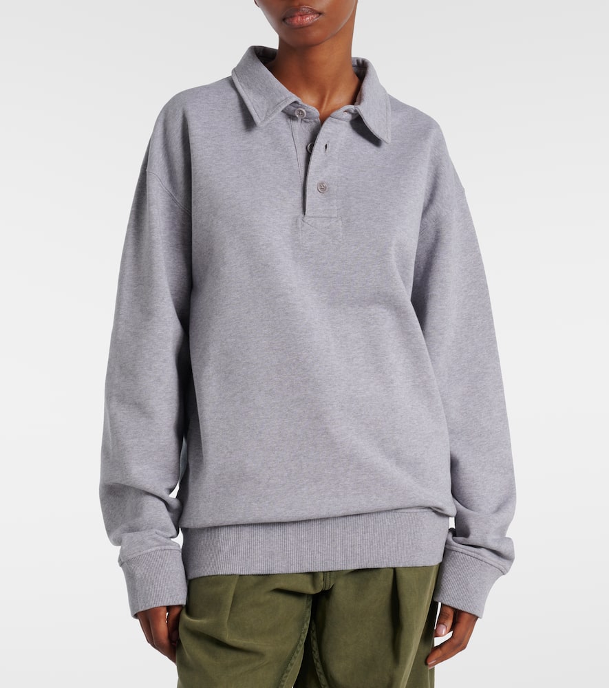 Jw Anderson Embroidered Cotton Jersey Sweatshirt In Gray