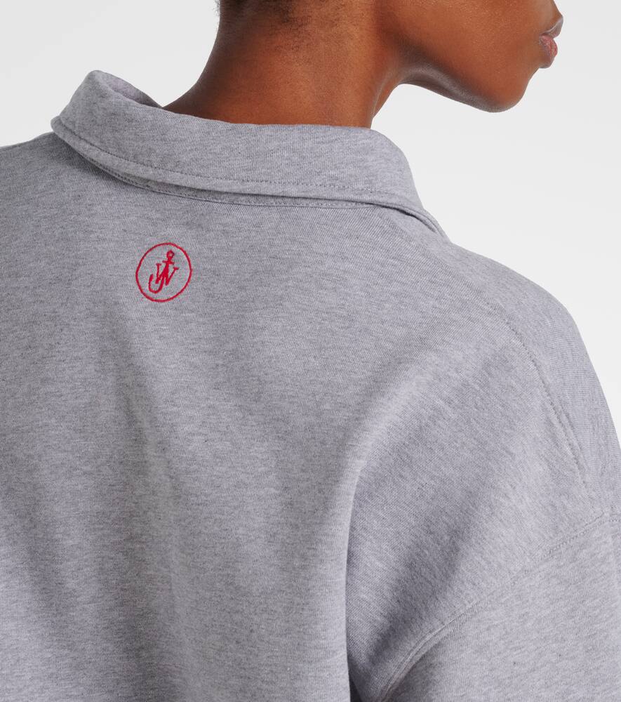 Jw Anderson Embroidered Cotton Jersey Sweatshirt In Gray