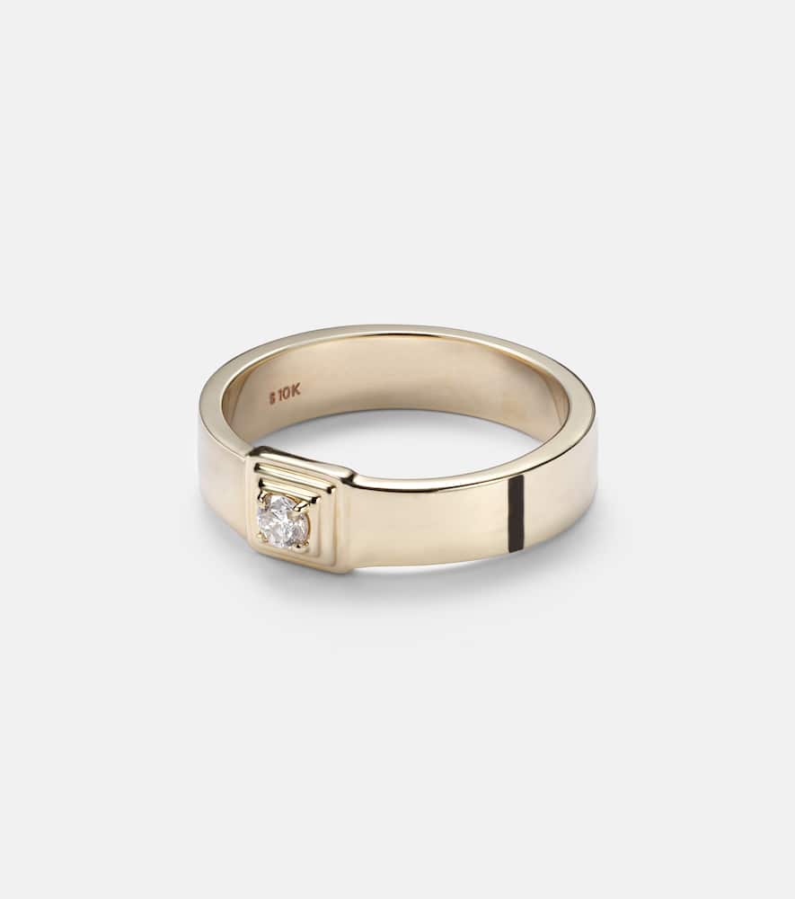 Stone And Strand 10kt Gold Ring With Diamonds In Gold