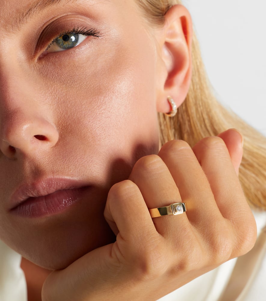Stone And Strand 10kt Gold Ring With Diamonds In Gold