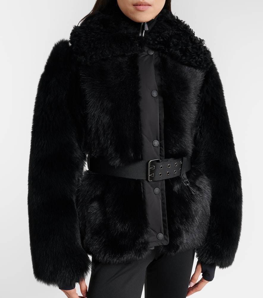 Moncler Valdivian Shearling Down Jacket In Black