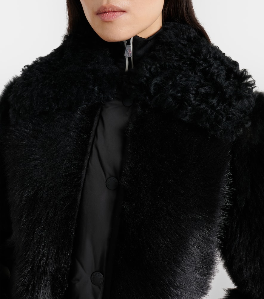 Moncler Valdivian Shearling Down Jacket In Black