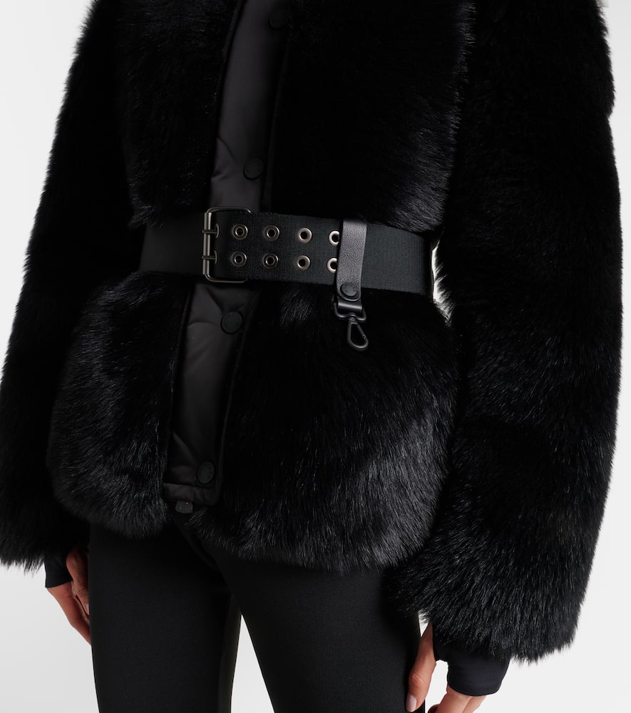 Moncler Valdivian Shearling Down Jacket In Black