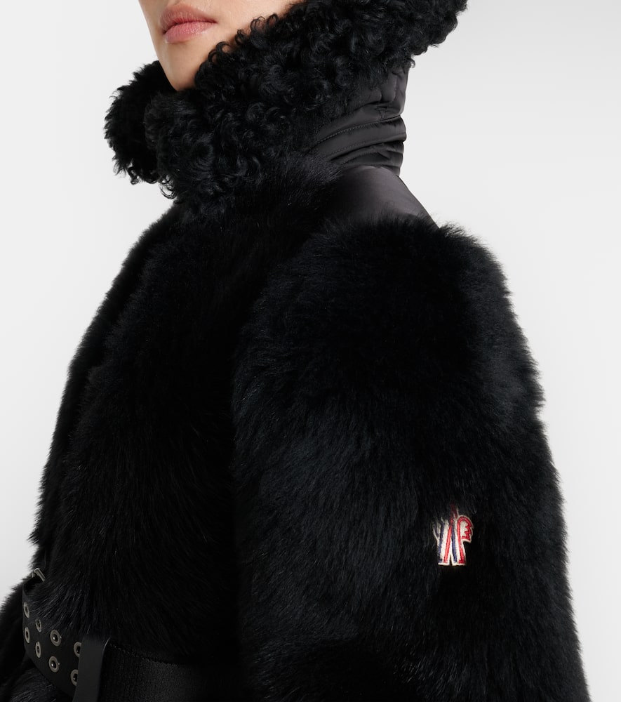 Moncler Valdivian Shearling Down Jacket In Black