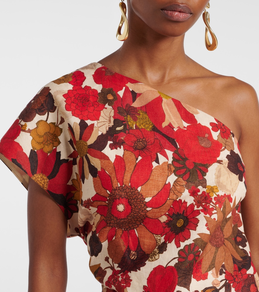  Sir Sir Belleto Floral Asymmetric Linen Top 