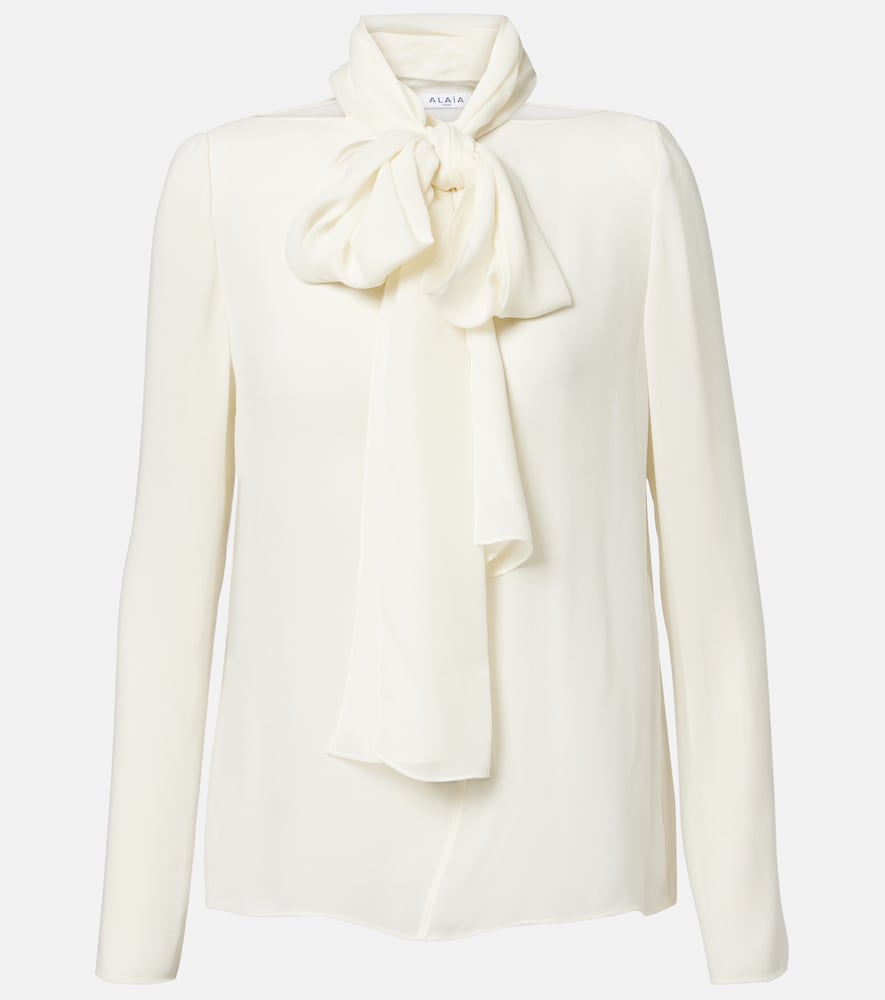 Alaia Alaïa Sheer tie-neck blouse
