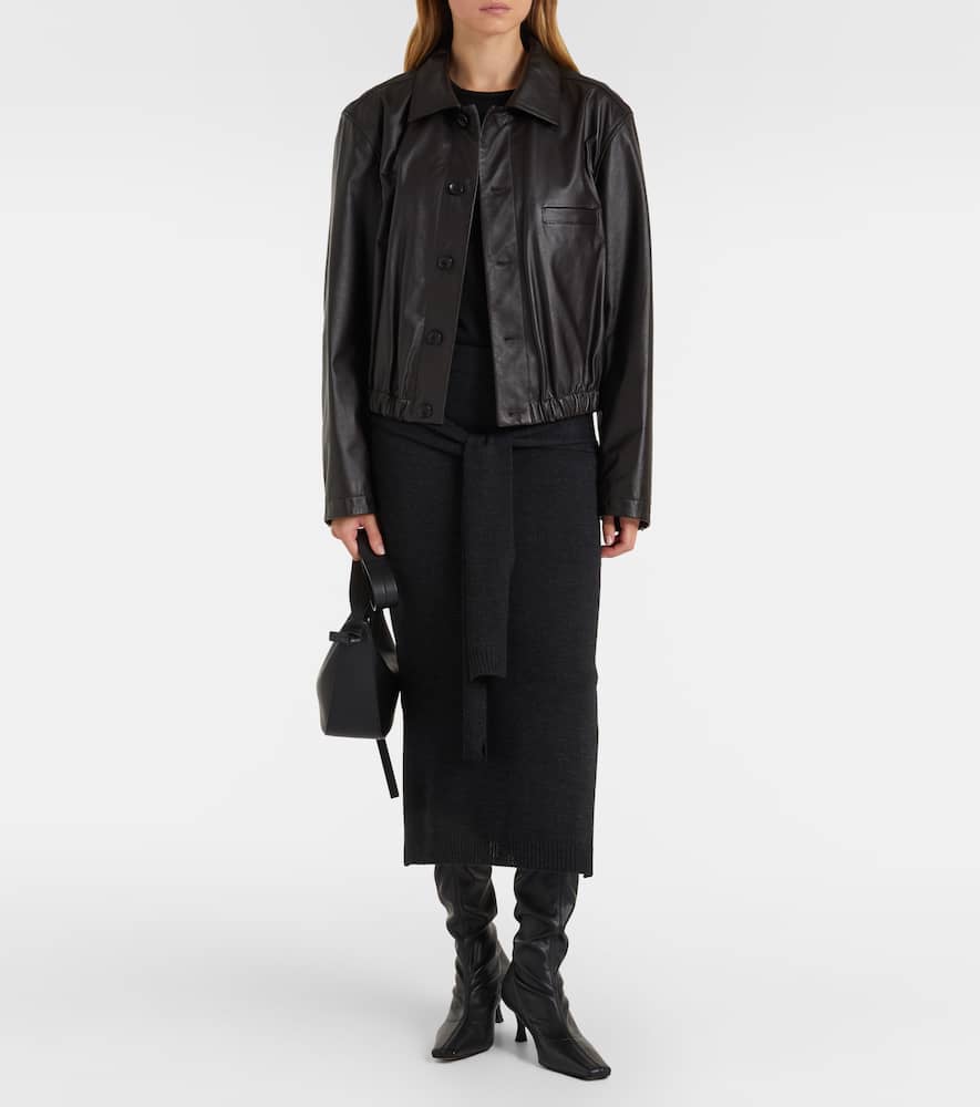 Lemaire Wool-blend Midi Skirt In Gray
