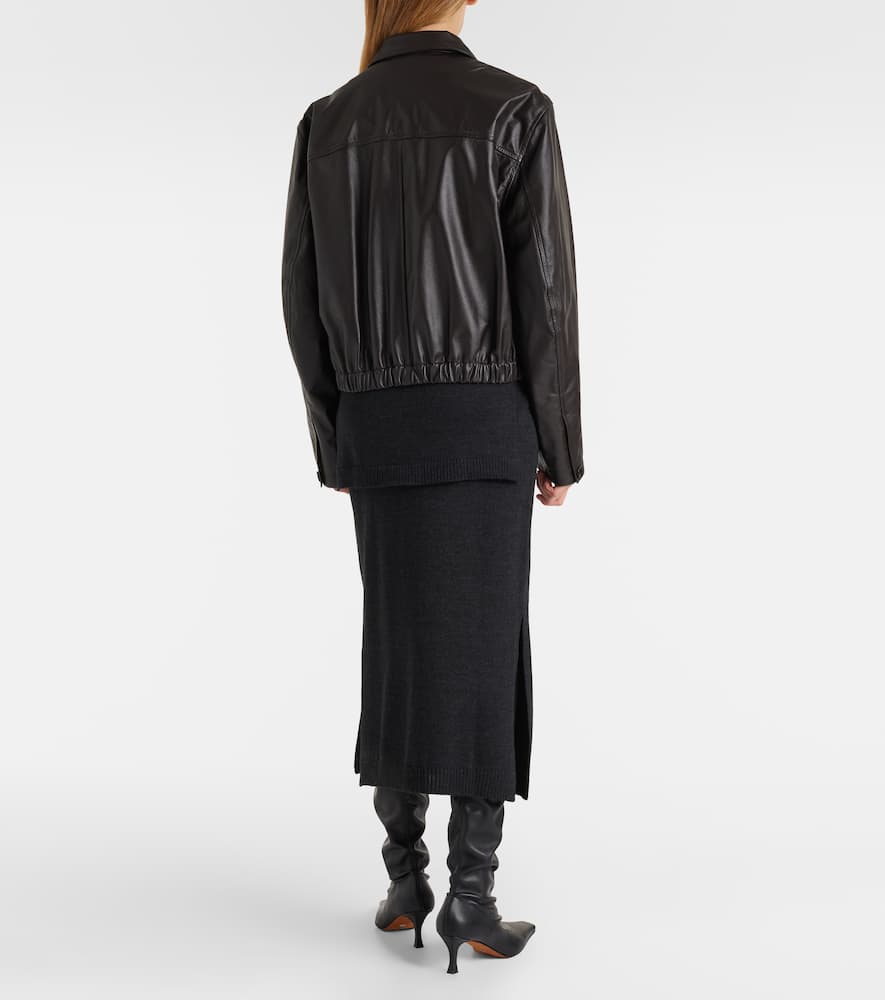 Lemaire Wool-blend Midi Skirt In Gray