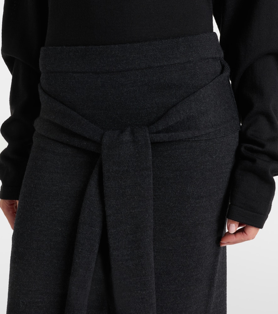 Lemaire Wool-blend Midi Skirt In Gray
