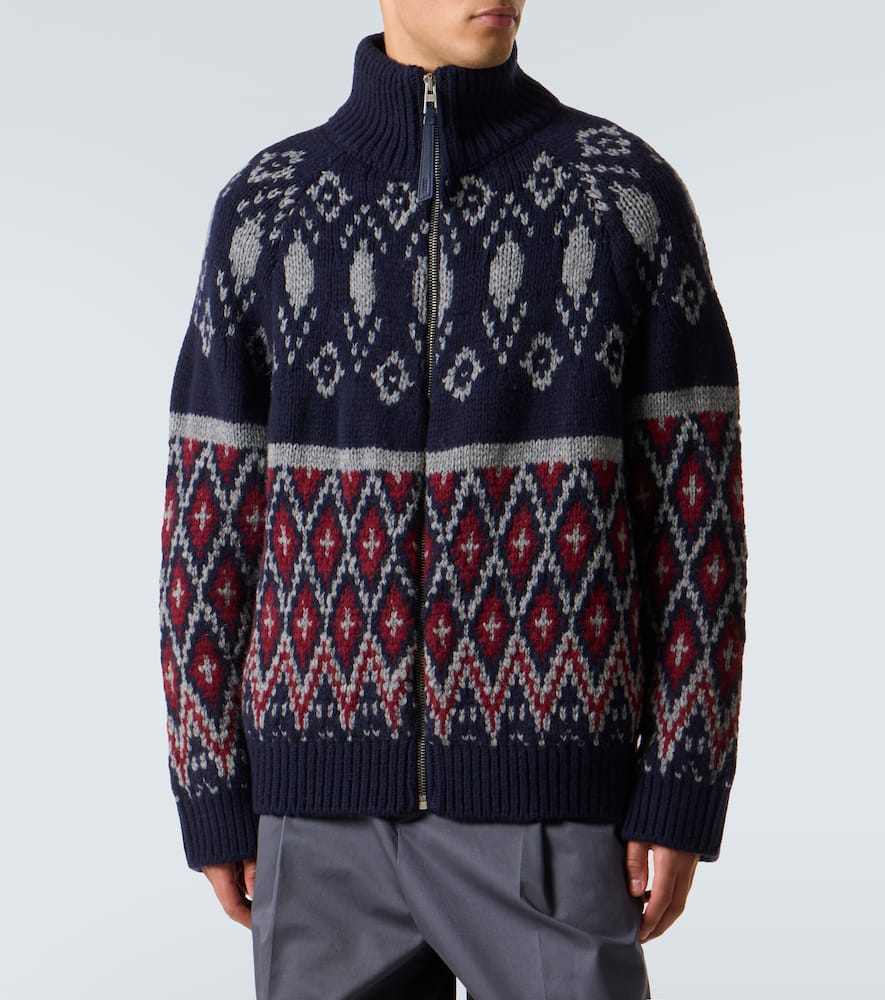 Loewe Fair Isle Wool Cardigan In Multi