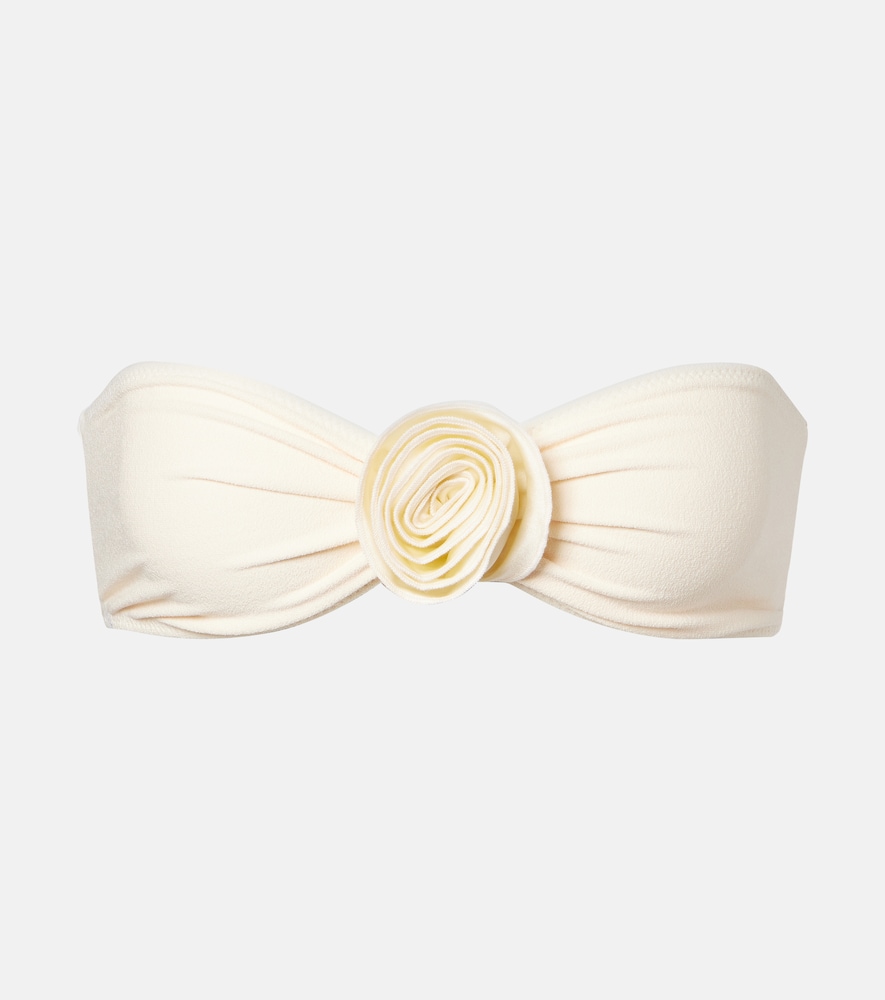 Same Rosette floral-appliqué bandeau bikini top