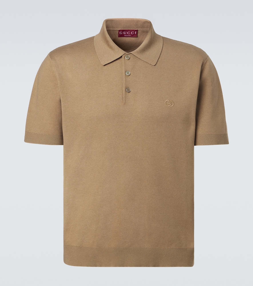 Gucci Interlocking G silk and cotton polo shirt