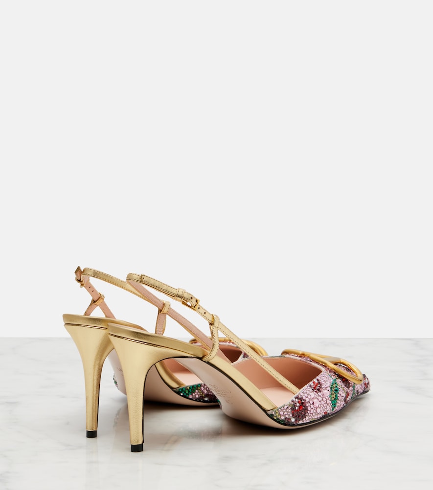  Valentino Garavani Valentino Garavani Slingback-pumps Vlogo 80 Aus Leder Mit Kristallen 