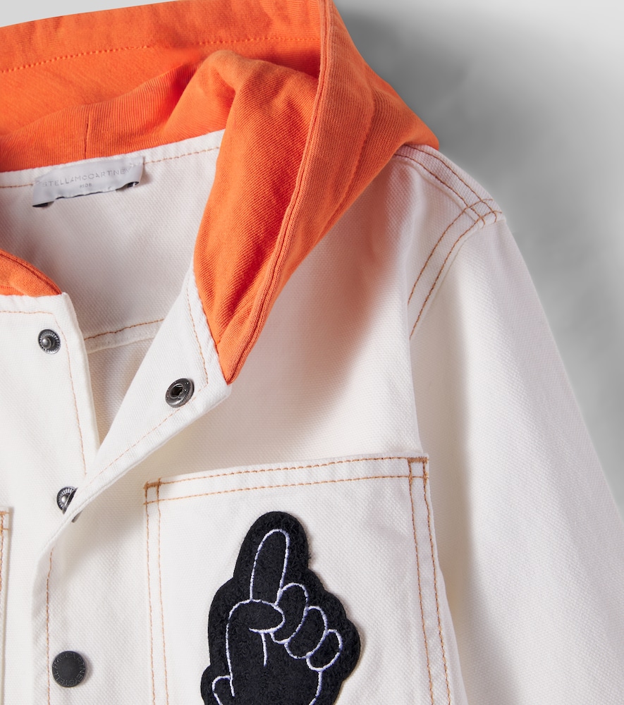  Stella Mccartney Kids Stella Mccartney Kids Embroidered Cotton Canvas Jacket 