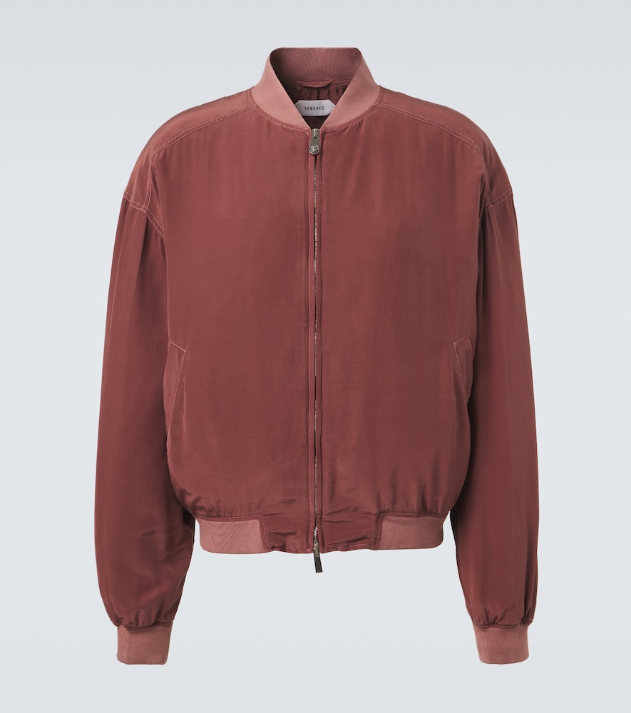 Giacca blouson oversize in popeline di seta