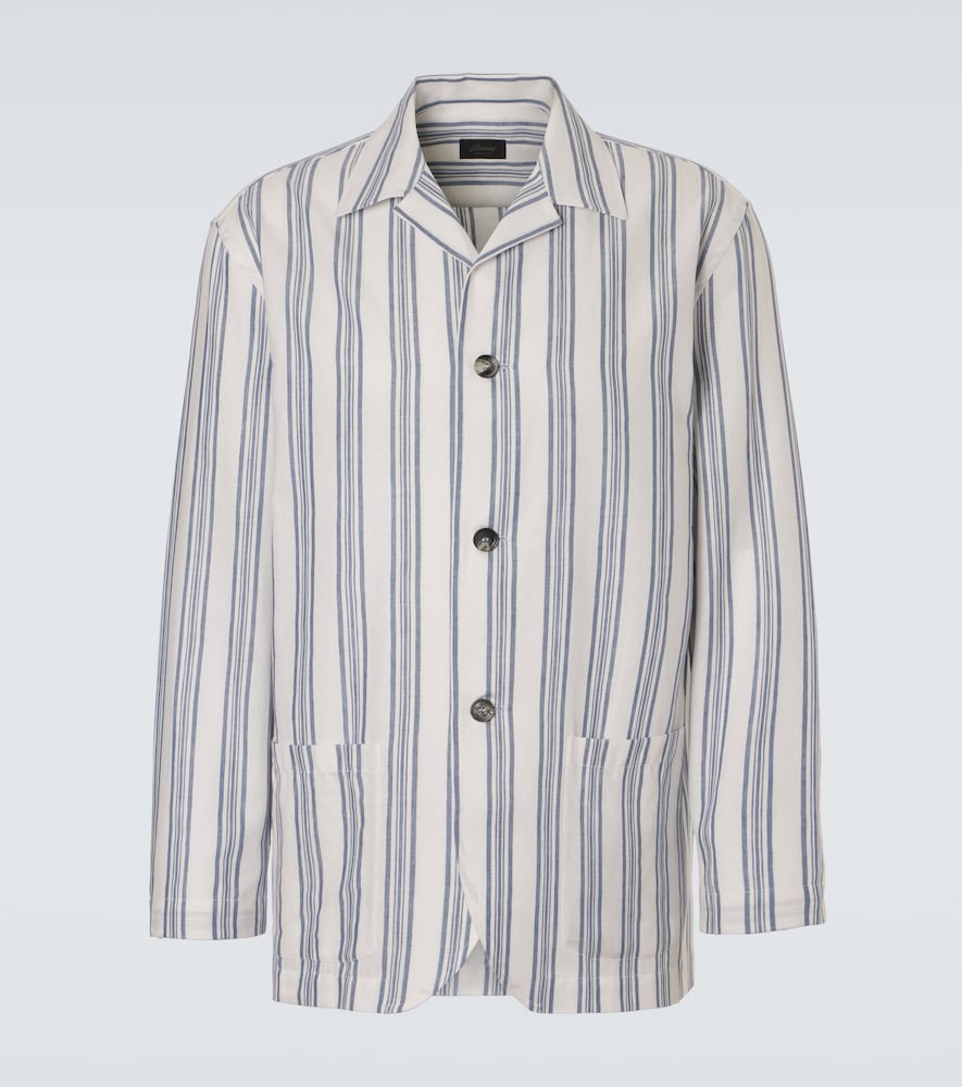 Brioni Striped cotton and linen blazer | Thumbnail 7 Brioni Striped cotton and linen blazer | Thumbnail 7