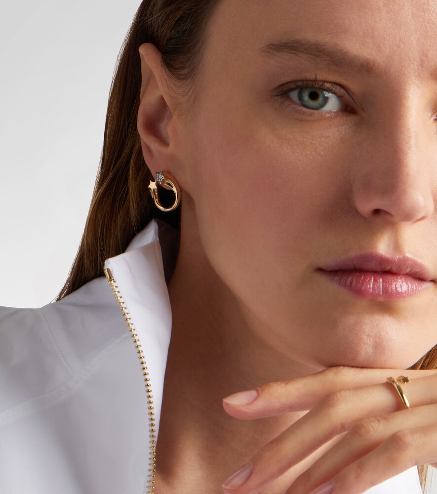  Roxanne First Roxanne First Shooting Star 14kt Gold Earrings With Diamonds 
