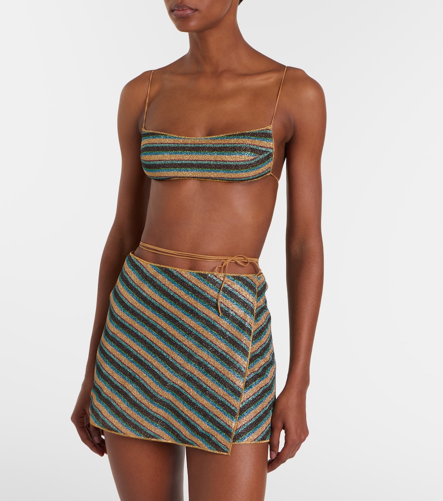 Oséree Lumière striped wrap skirt