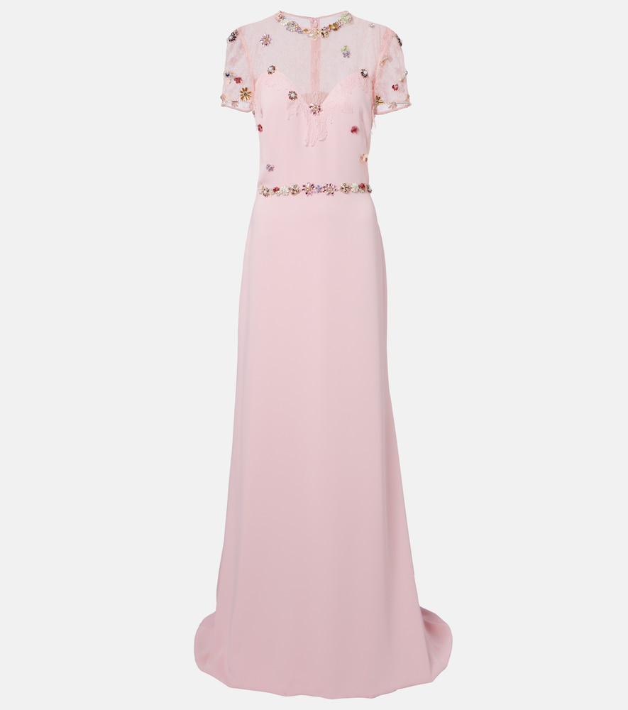 Costarellos Embellished crêpe gown
