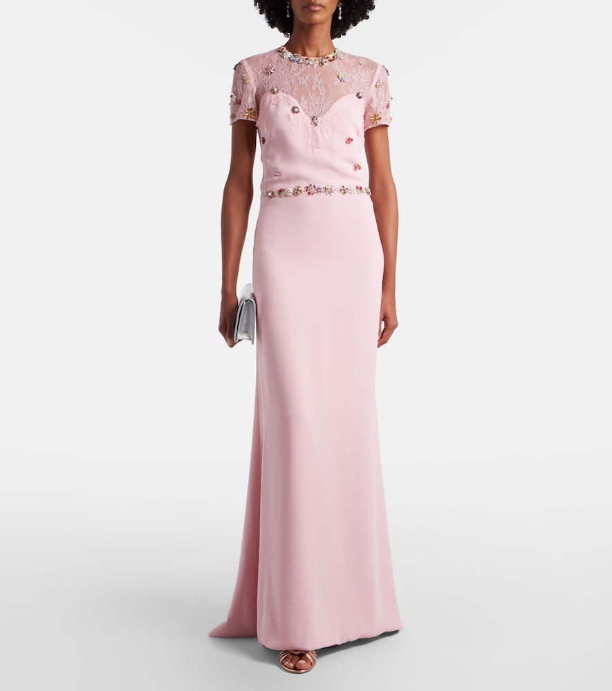 Costarellos Embellished crêpe gown