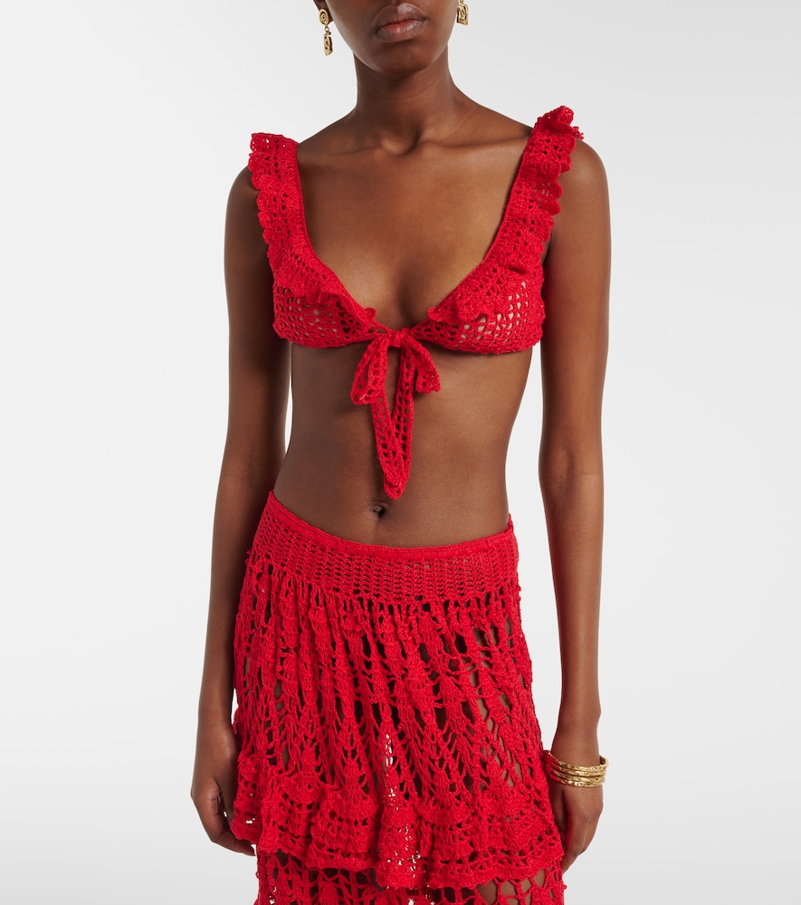  Anna Kosturova Anna Kosturova Brigitte Crochet Cotton Bra Top 