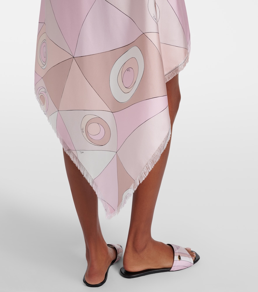  Pucci Pucci Occhi Silk Twill Midi Skirt 