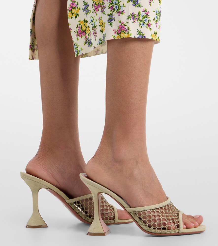 Amina Muaddi Lupita leather-trimmed sandals