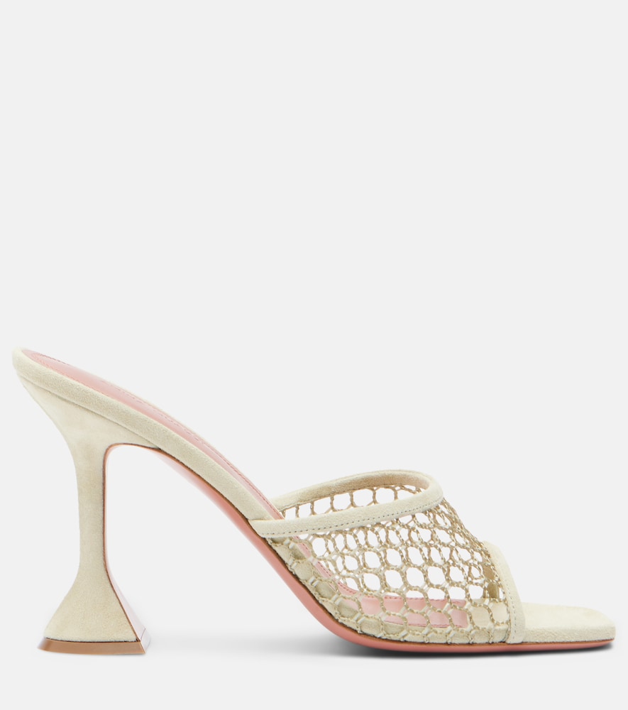  Amina Muaddi Amina Muaddi Lupita Leather-trimmed Sandals 