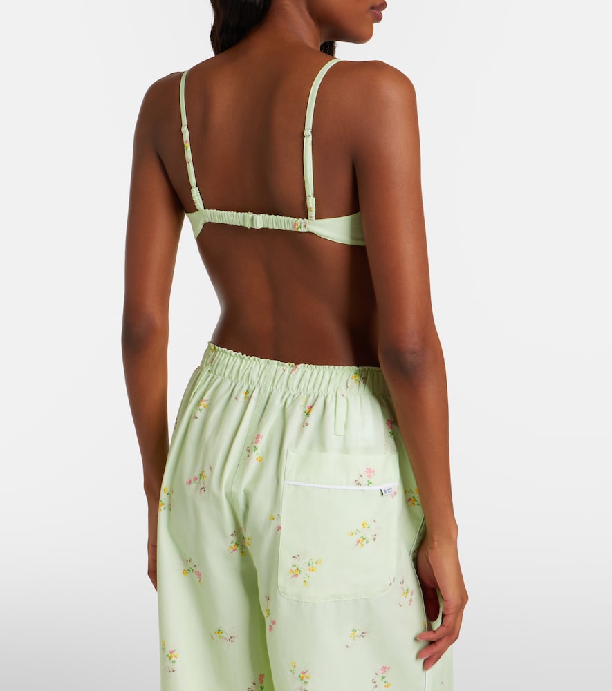  Prada Prada Top Bralette In Cotone Con Pizzo 