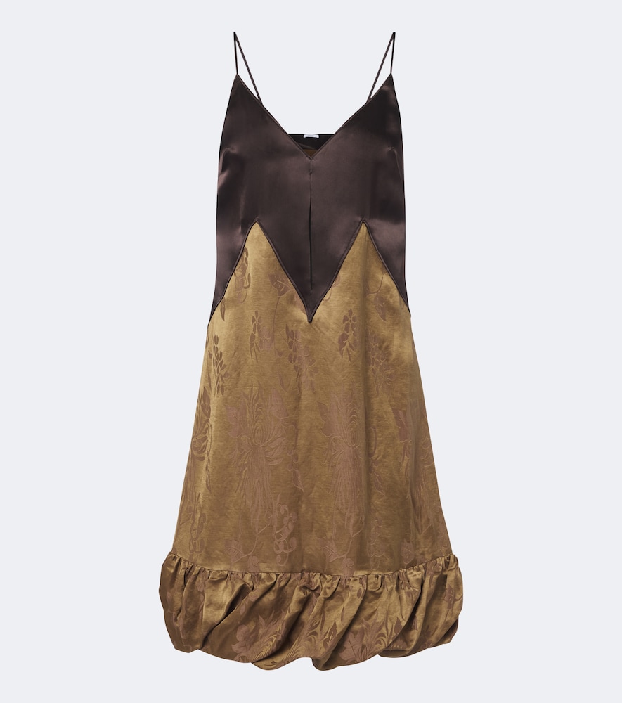 Slipdress aus Satin und Brokat