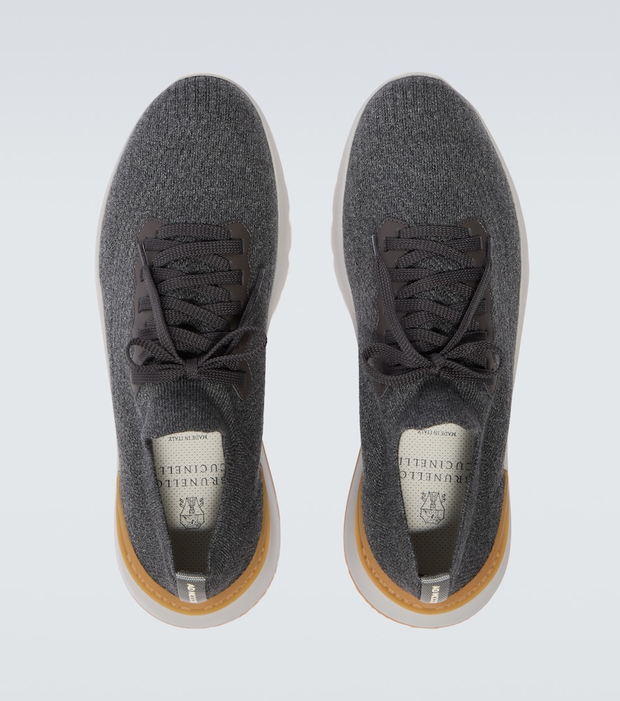 Leather-Trimmed Sneakers