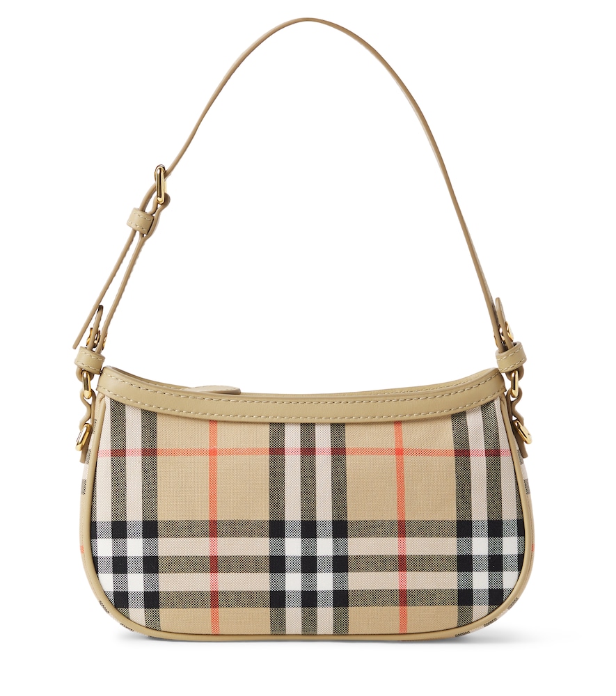 Schultertasche Burberry Check aus Canvas