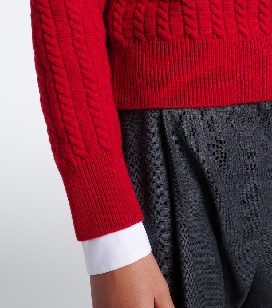 4-Bar Cable-Knit Virgin Sweater