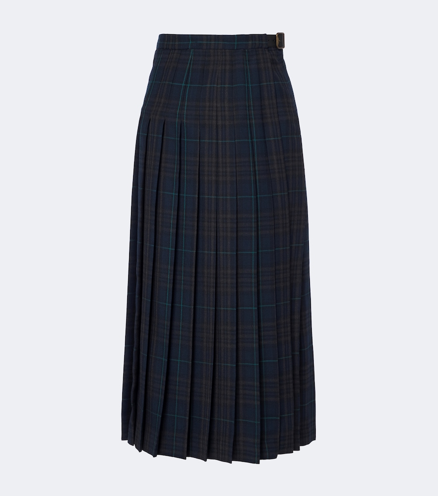 Plaid Pleated Midi