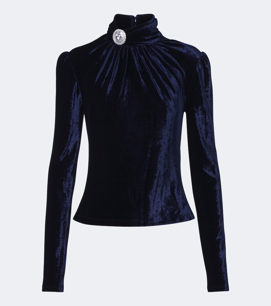 Gathered Velvet Top